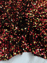 Load image into Gallery viewer, Velvet Sequin Orange and gold