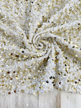 Load image into Gallery viewer, Velvet sequin white / gold