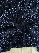 Load image into Gallery viewer, Velvet sequin navy blue