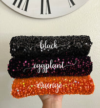 Load image into Gallery viewer, Velvet sequin eggplant