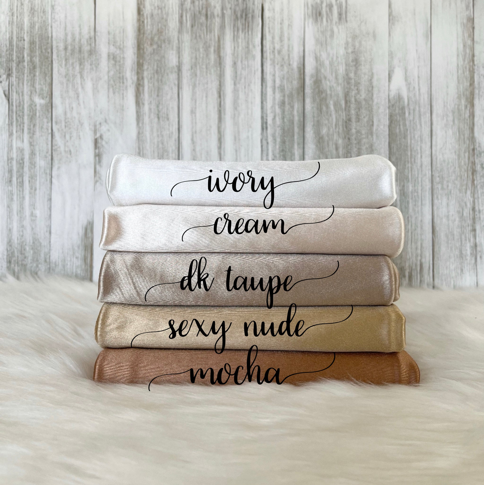 Croissant/Beige Italian Stretch Satin Fabric main image 1