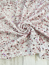 Load image into Gallery viewer, Velvet sequin white / pink
