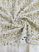 Load image into Gallery viewer, Velvet sequin white / gold
