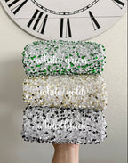 Velvet sequin white / black