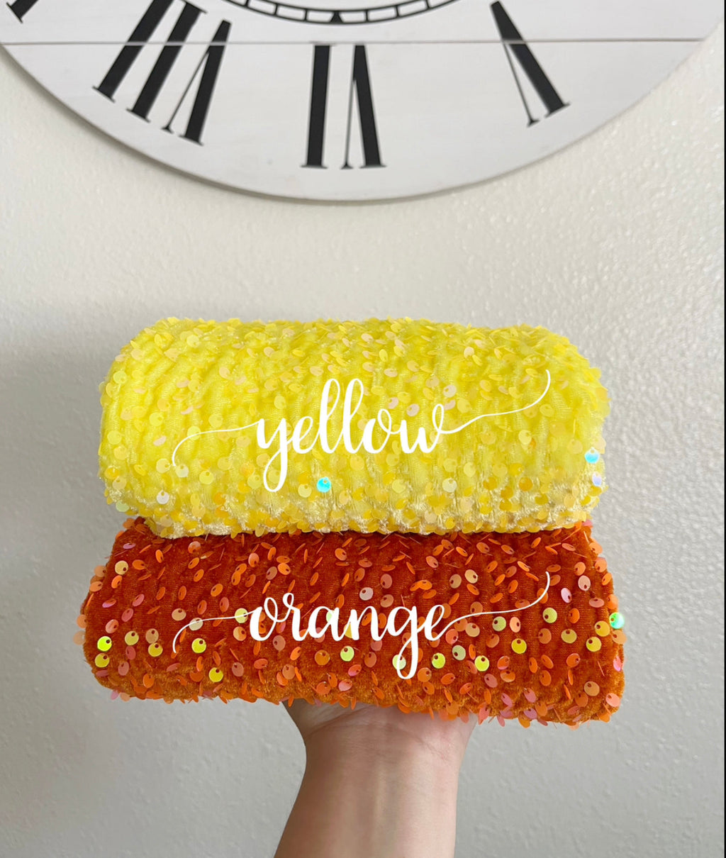 Velvet sequin yellow