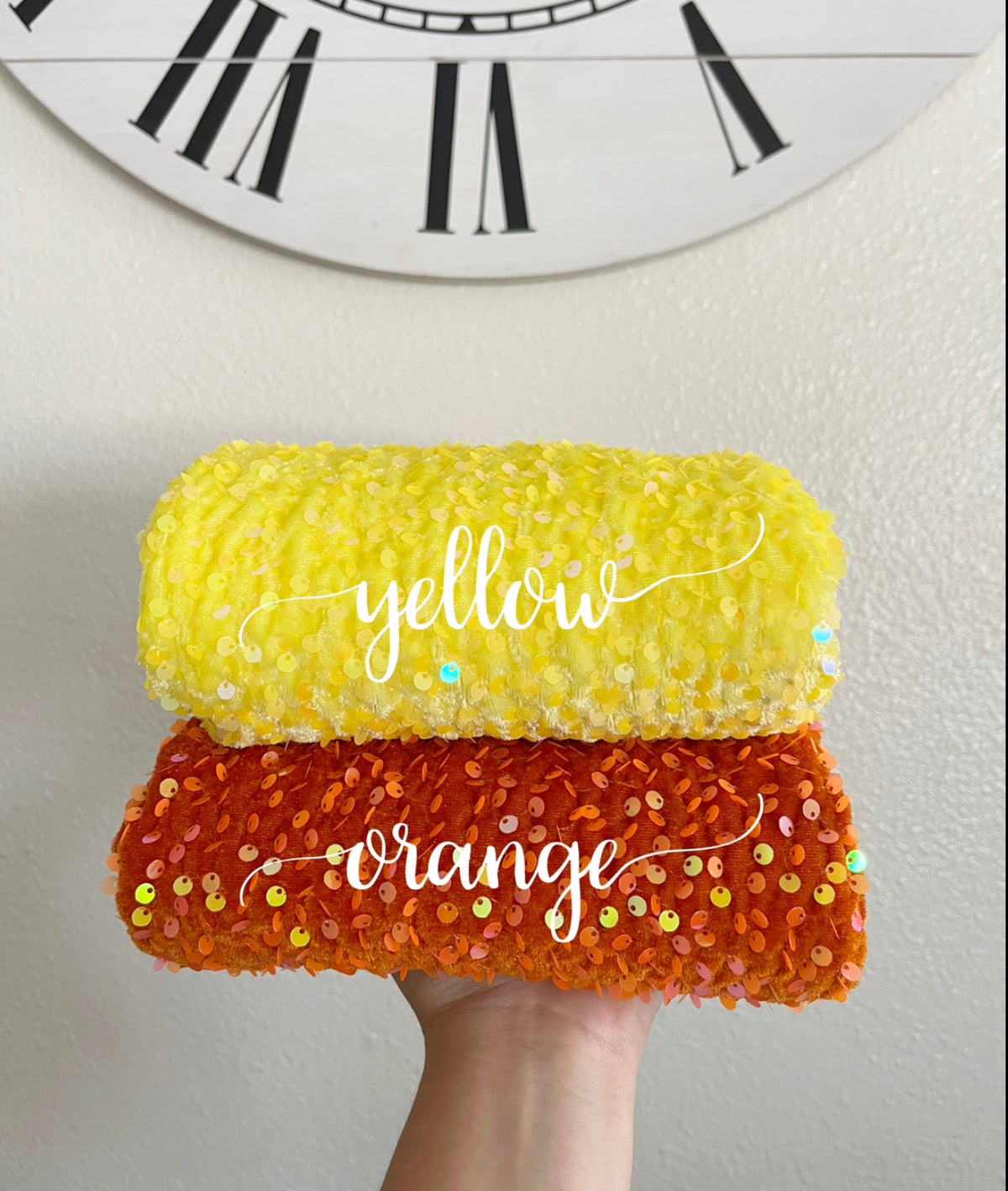 Velvet sequin yellow