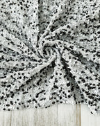 Velvet sequin white / black