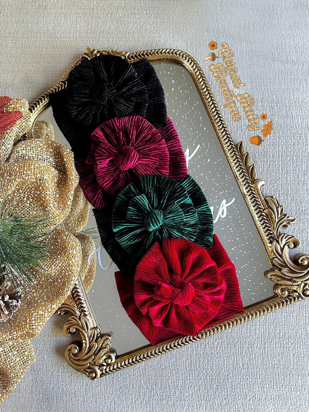 Pleated velvet (thick)