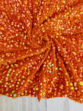 Load image into Gallery viewer, Velvet sequin orange
