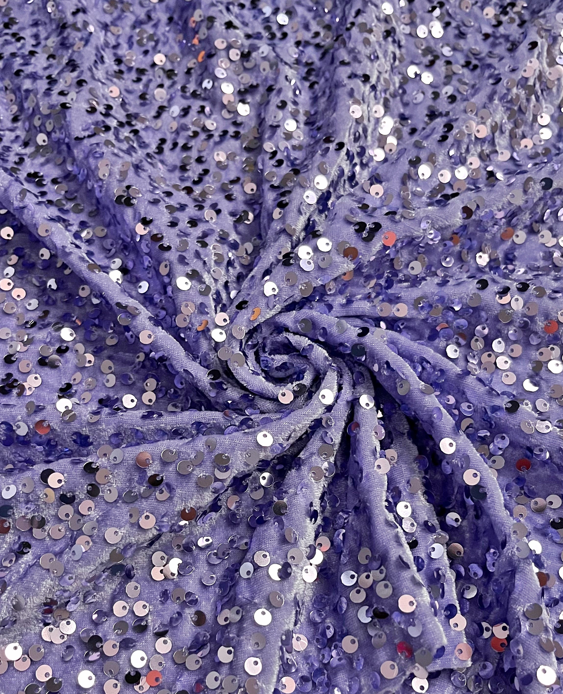 Velvet Sequin LILAC – Milan Fabrics