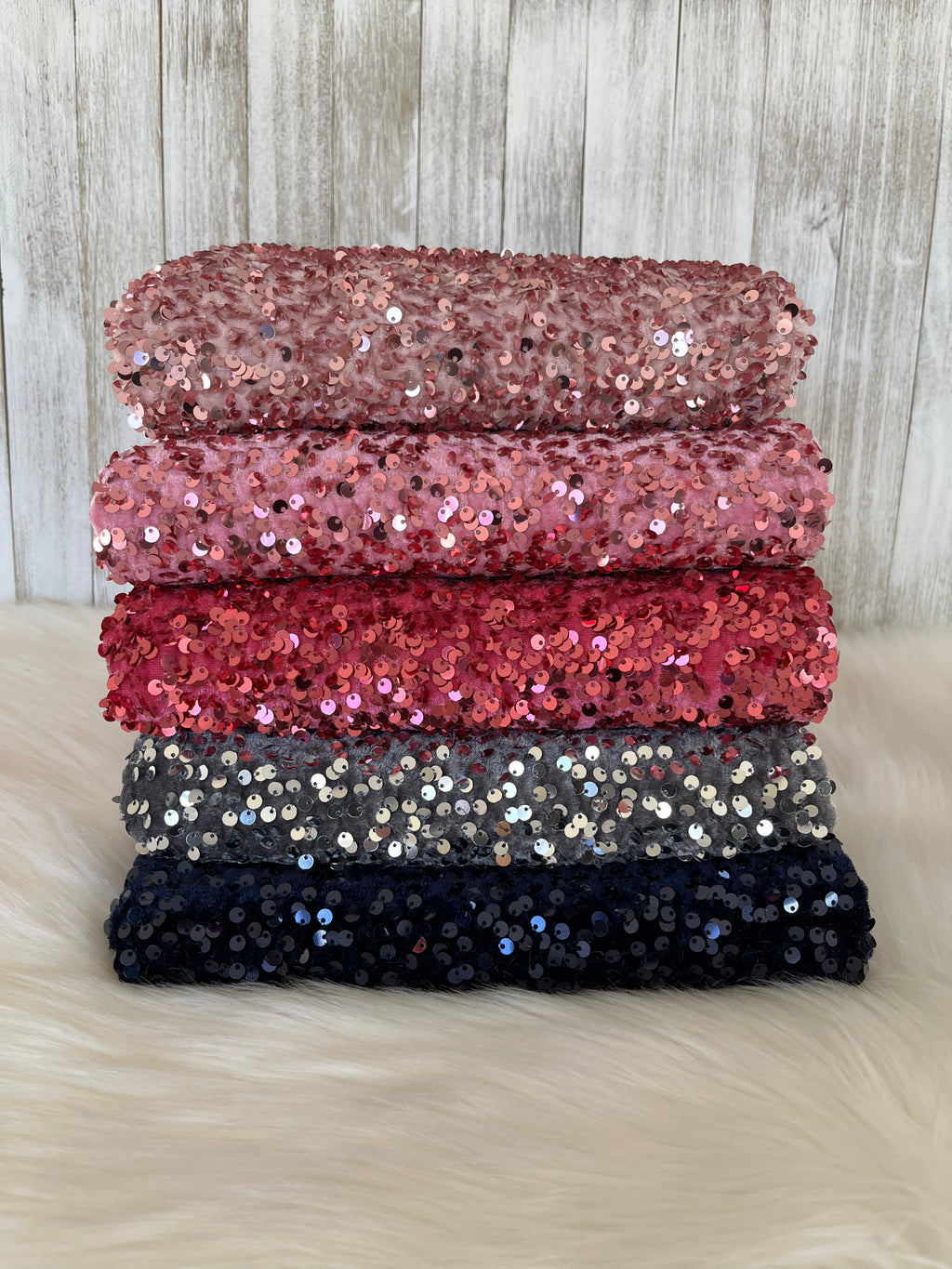 Velvet sequin GOLD ROSE