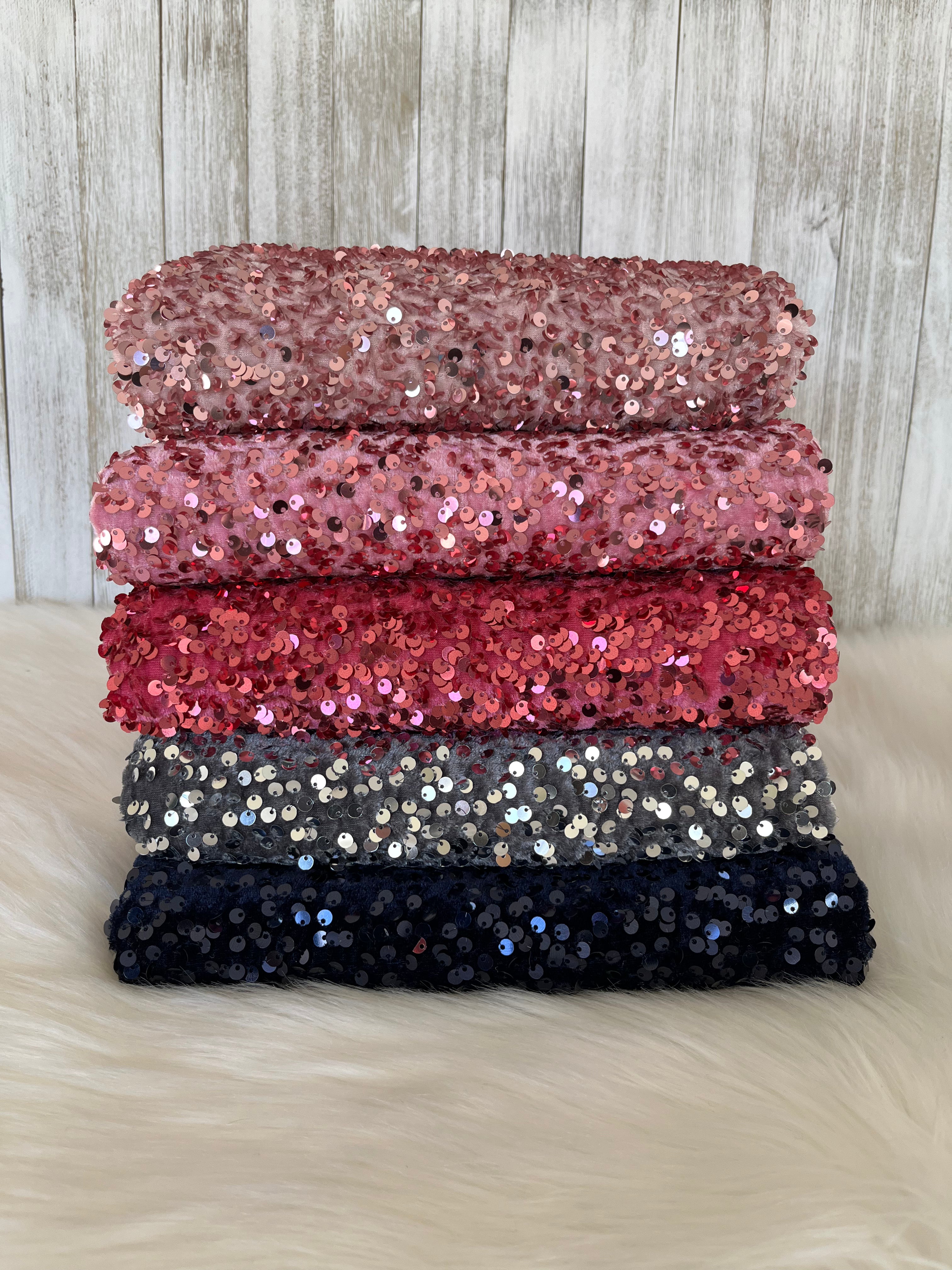 Velvet sequin GOLD ROSE
